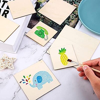 MDF Plain Wooden Coasters in Mixed Shapes Set 20 MDF Plain Wooden Coasters in Mixed Shapes Set 20